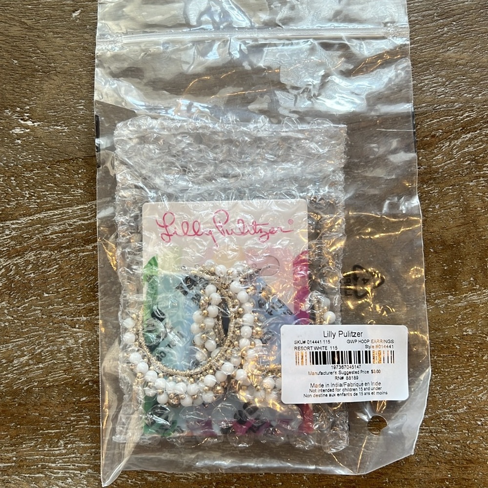 Lilly Pulitzer Beaded Hoop Earrings - Picture 4 of 10